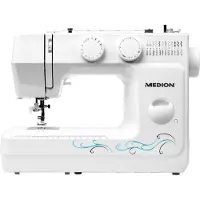 Medion MD 18205 Machine à coudre à bras libre, boutonnière et enfilage automatique - Blanc