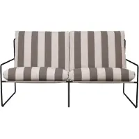 Ferm Living Desert Canapé d'extérieur - 2 places Stripe Chocolate | Black