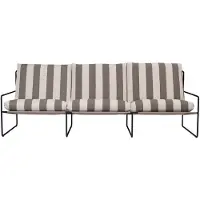 Ferm Living Desert Canapé d'extérieur - 3 places Stripe Chocolate | Black
