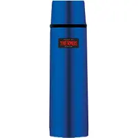 Thermos - Bouteille isotherme - Light & Compact 0,75L Bleu Métallique en Bois