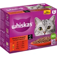 Whiskas 12x85g 1+ Sélection classique en sauce - Pâtée pour chat