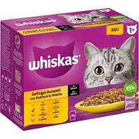 Whiskas 1+ 12 x 85 g pour chat - Sélection de volaille en sauce