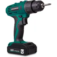 Vonroc Perceuse sans fil 16V | Batterie et chargeur incl.