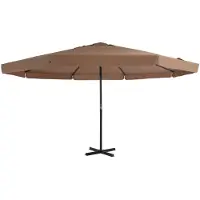 vidaXL Parasol avec mât en aluminium 500 cm Taupe