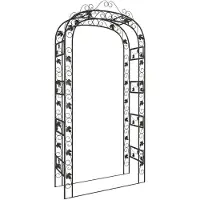 vidaXL Arche de jardin Noir 116x45x240 cm Acier