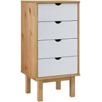vidaXL Armoire à tiroirs OTTA brun & blanc 45x39x90 cm Bois massif