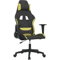 vidaXL Chaise de jeu Tissu noir et vert clair
