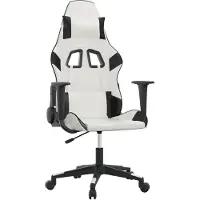 vidaXL Chaise de jeu avec fonction de massage Blanc et noir similicuir