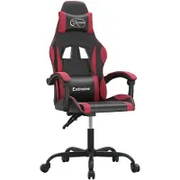 vidaXL Chaise de jeu pivotante noir et bordeaux similicuir