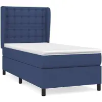 vidaXL Lit boxspring avec matelas bleu 90x190 cm Tissu