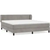 vidaXL Lit boxspring avec matelas gris clair 160x200 cm velours