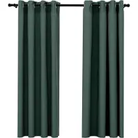 vidaXL Rideaux occultants Aspect lin avec œillets 2 pcs Vert 140x175cm