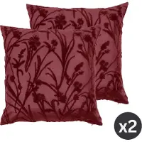 Tiseco Coussin décoratif Iris 45 x 45 cm grenade