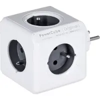 Allocacoc Listwa zasilajca 240V, CEE7 (widelec) - POWERCUBE, 0.1m, ORIGINAL, szara, POWERCUBE