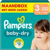 Pampers Baby-Dry Pack 1 Mois, Taille 3, 222 couches