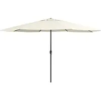 vidaXL Parasol avec mât métallique 390 cm blanc sable