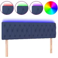 vidaXL Tête de lit LED bleue 144x7x78/88 cm Tissu