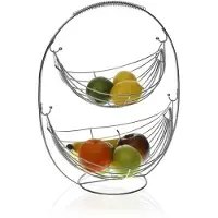 Versa Obstschale Schwarz 2 Regale (27 x 45,5 x 36 cm)