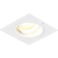 QAZQA Spot encastré carré blanc orientable et inclinable - Chuck