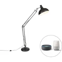 QAZQA Lampadaire intelligent noir réglable avec Wifi A60 - Hobby