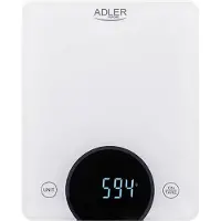 Adler AD échelle de cuisine White Built-in Rectangle Échelle de cuisine électronique, Balance, Blanc