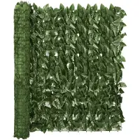 vidaXL Pare-vue de balcon avec feuilles vert foncé 600x100 cm