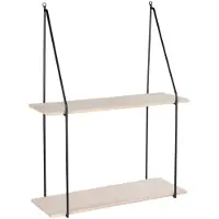 House Nordic Étagère Haag - Acier et bois noir/naturel - 55x21 cm