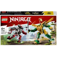 LEGO 71781 NINJAGO le duel de mechs EVO de Lloyd, set de 2 figurines d'action avec figurine améliorable, jouet à collectionner avec le Lloyd doré et guerrier squelette