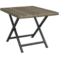 vidaXL Table pliante Gris 45x35x32 cm Poly rotin