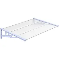 vidaXL Auvent de porte Gris et transparent 122x90 cm Polycarbonate