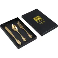 Ptmd Thrust Couverts Ensemble Dans Boîte Cadeau Doré Ensemble De 3