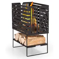Blumfeldt Brasero Exterieur pour le Jardin et Terrasse, Brasero Portable, Couvercle Pare-Etincelles, Bol en Acier, Brasero BBQ Circulaire avec Foyer Camping, Brûleur à Bois Résistant aux Intempéries