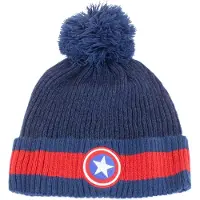 Heroes Marvel - Bonnet à pompon Bleu et Rouge Logo de Captain America