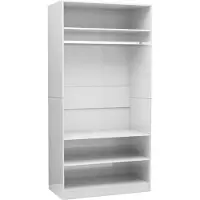 vidaXL Garde-robe Blanc brillant 100x50x200 cm Bois d'ingénierie