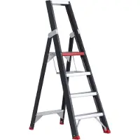 Altrex Escabeau Professional Topline, unilatéral, aluminium, 4 marches, noir