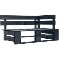 vidaXL Banc d'angle extérieur palettes bois noir