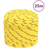 vidaXL Corde de bateau Jaune 16 mm 25 m Polypropylène