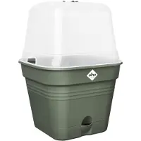 Elho Pot de Plante Plastique Vert Elho avec Couvercle - Diamètre 20 cm