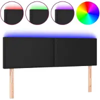 vidaXL Tête de lit LED noir 144x5x78/88 cm similicuir