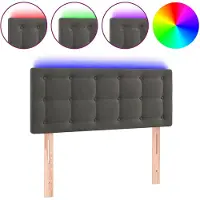 vidaXL Tête de lit LED gris foncé 80x5x78/88 cm velours