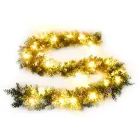 vidaXL Guirlande de Noël avec lumières LED Vert 2,7 m PVC