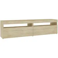 vidaXL Armoires TV 2 pièces avec lampes LED Chêne Sonoma 75x35x40 cm