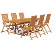 vidaXL Ensemble de jardin 7 pièces en bois massif d'acacia