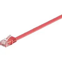 Goobay Câble réseau CAT 6 plat U/UTP, rouge, 3m