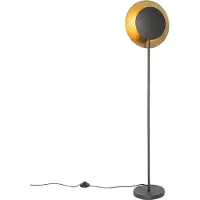 QAZQA Lampadaire Art Déco noir avec doré - Emilienne