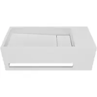 Balmani Mood High lave-mains 45 x 20 cm Solid Surface blanc mat avec porte-serviettes
