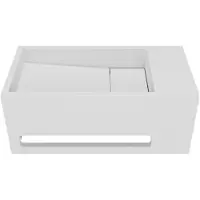 Balmani Mood High lave-mains 36 x 18 cm Solid Surface blanc mat avec porte-serviettes