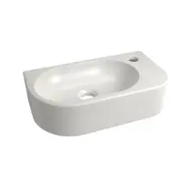 Luca Varess Rondo lave-mains 41 x 22 cm porcelaine blanc mat