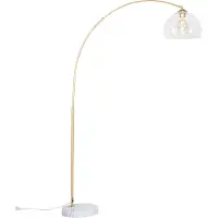 QAZQA Lampadaire arc intelligent en laiton avec verre transparent avec WiFi G95 - Arc