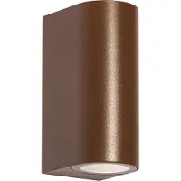 QAZQA Applique murale d'extérieur ovale en plastique brun rouille 2 lumières - Baleno